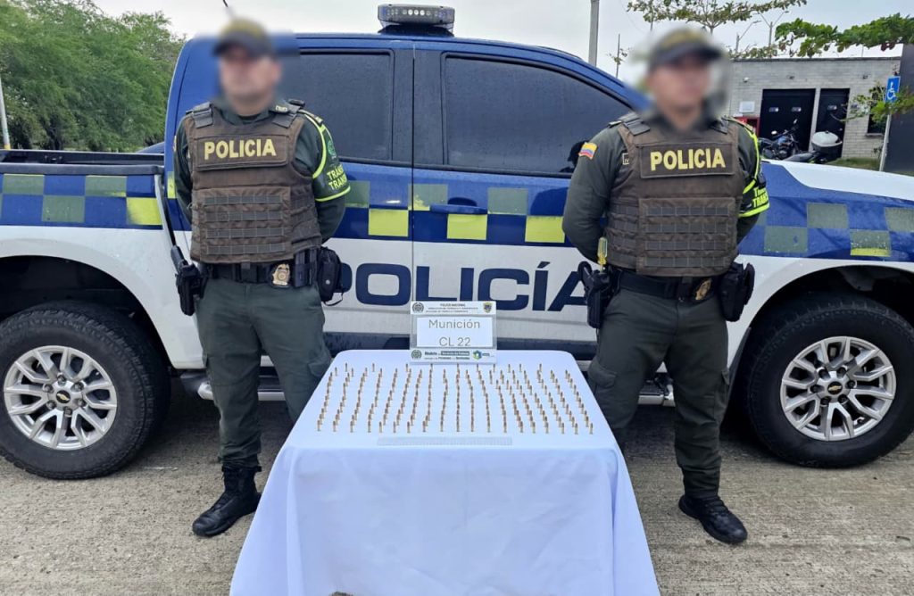 Policía Nacional incauta 200 cartuchos calibre 22 en vías de Córdoba.