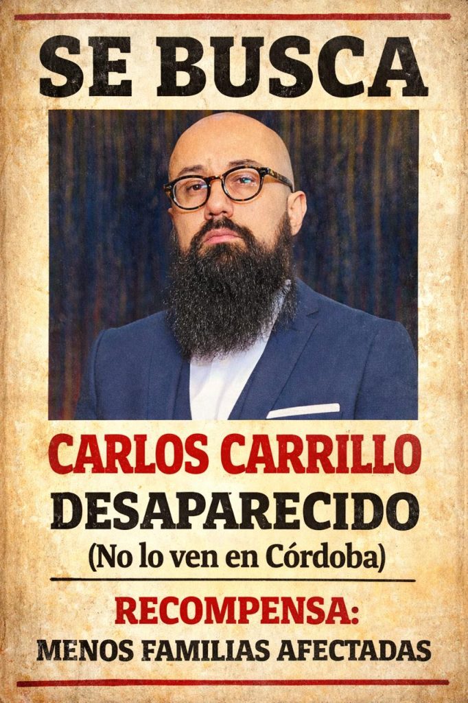 ¿Y dónde está Carrillo? Se pregunta todo el departamento de córdoba.
