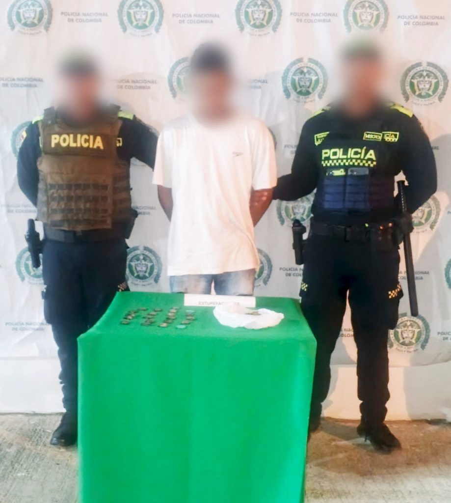 Joven de 19 años fue capturado en Cereté con estupefacientes.